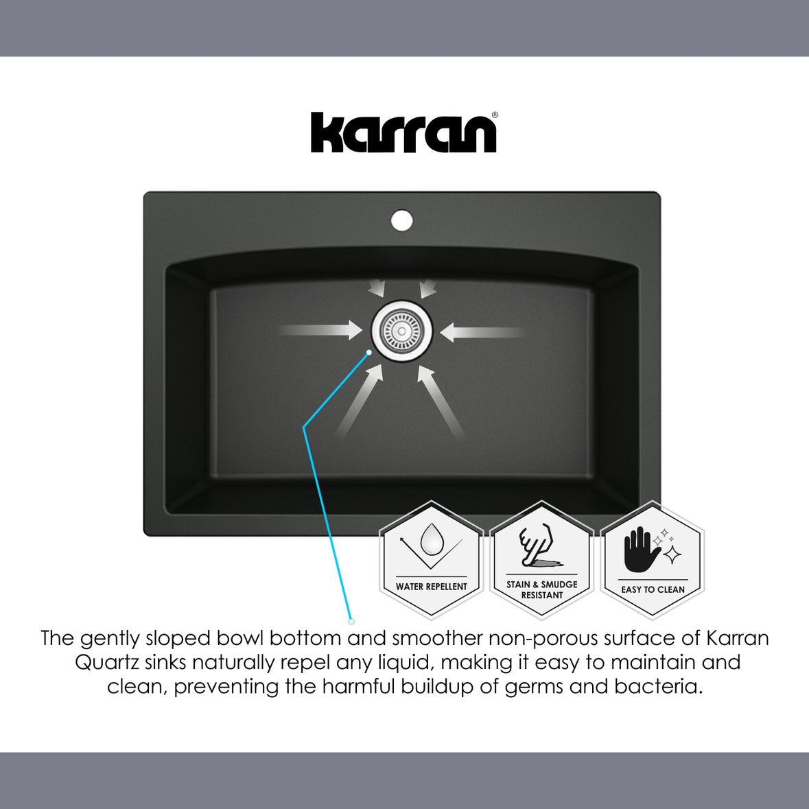 Karran QT-712 Quartz/Granite 33 in. Single Bowl Top Mount Drop-In