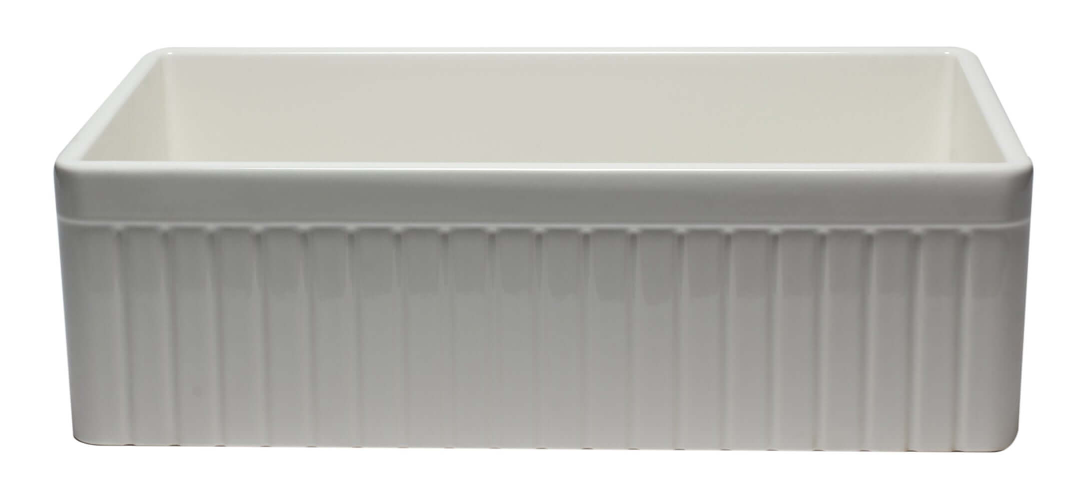 ALFI brand AB532-B 33" Biscuit Single Bowl Fluted Apron Fireclay Farm Sink - The Sink Boutique