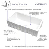 ALFI AB3318HS-W 33" White Fireclay Farmhouse Kitchen Sink, Single Bowl, Reversible