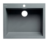 ALFI brand AB2420DI-T Titanium 24" Drop-In Single Bowl Granite Composite Kitchen Sink - The Sink Boutique