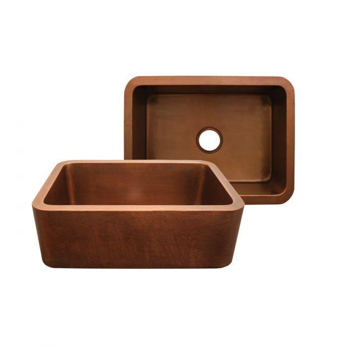 Whitehaus 25" Copper Farmhouse Apron Sink - The Sink Boutique