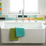 Whitehaus 30" Fireclay Farmhouse Apron Sink, Offset Drain, White, WH3018-WHITE - The Sink Boutique