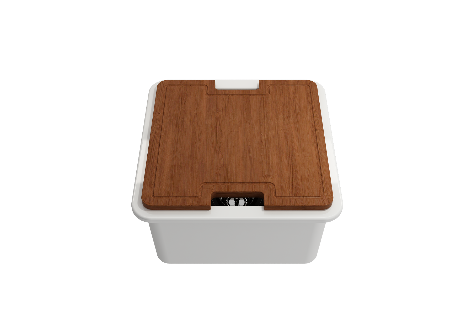 BOCCHI Wooden Cutting Board For Sotto 1359 w/Handles - Sapele Wood, 2320 0003