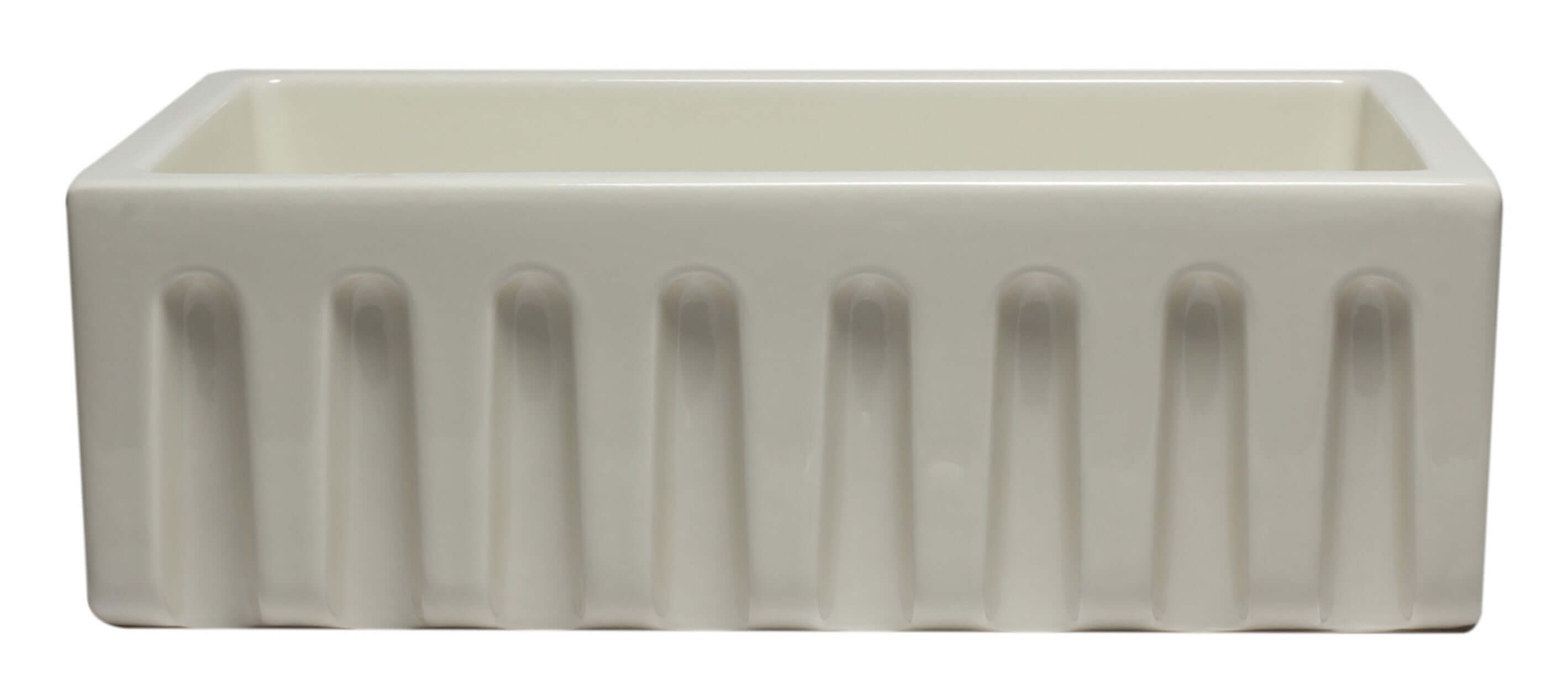 ALFI 30" Single Bowl Fireclay Farmhouse Apron Sink, Biscuit, Reversible, AB3018HS-B