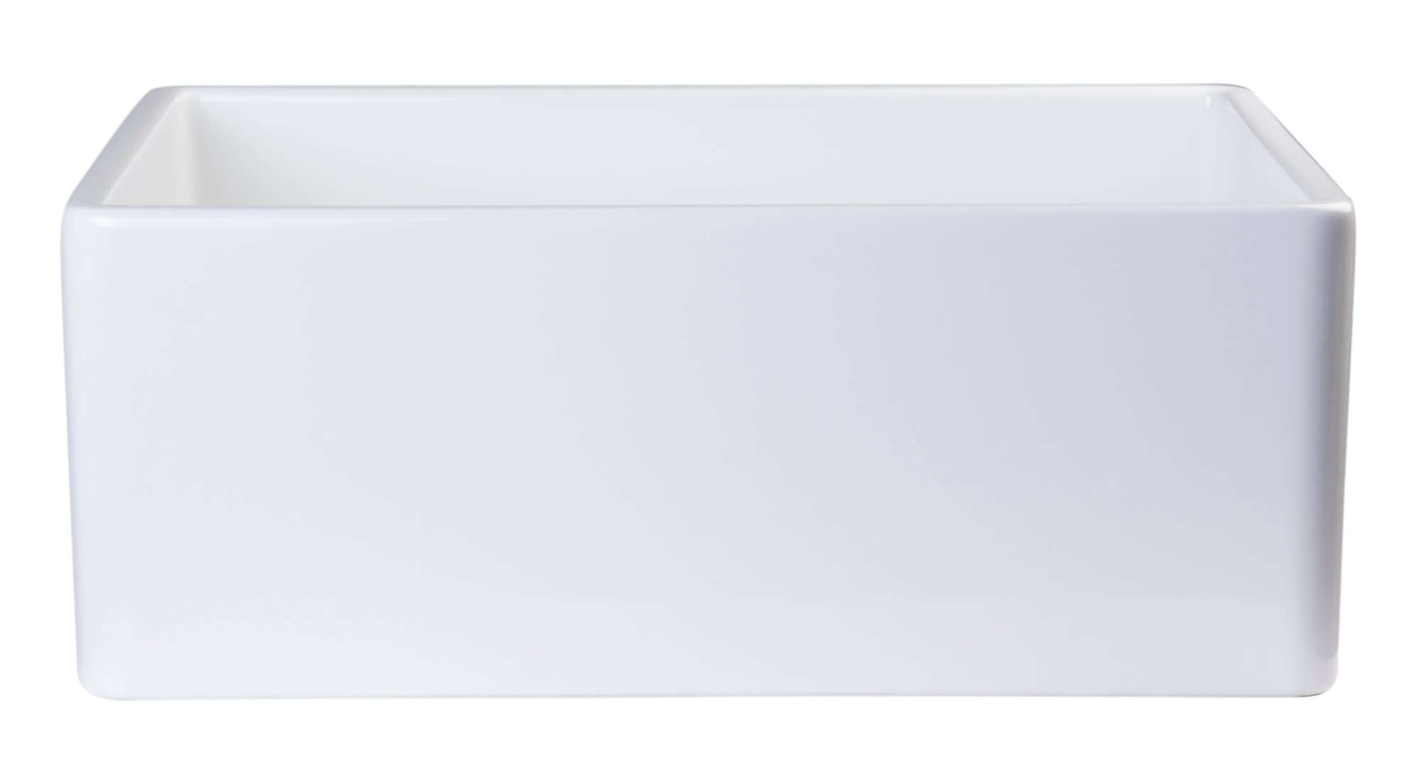 ALFI brand AB505-W White 26" Contemporary Smooth Apron Fireclay Farmhouse Kitchen Sink - The Sink Boutique