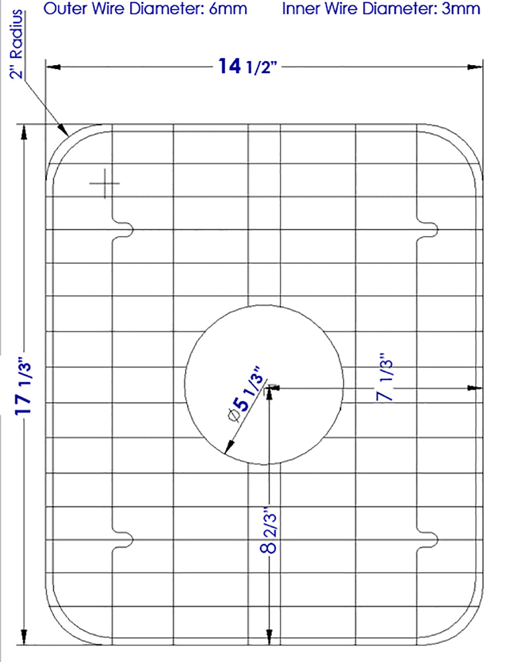 ALFI brand GR538 Solid Stainless Steel Kitchen Sink Grid Specifications
