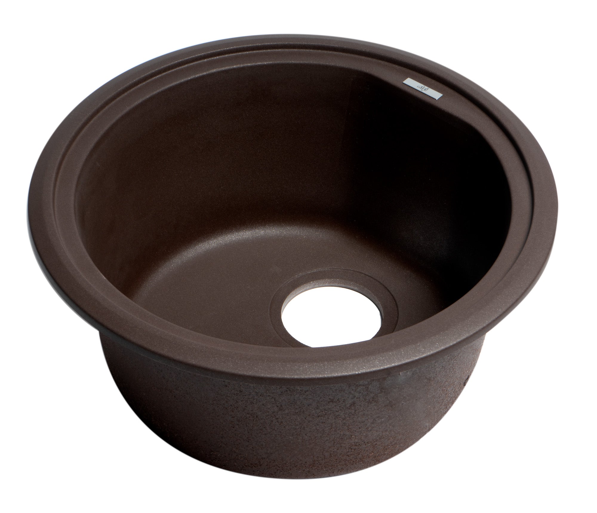 Alternate Image for ALFI brand AB1717UM-C Chocolate 17" Undermount Round Granite Composite Kitchen Prep Sink