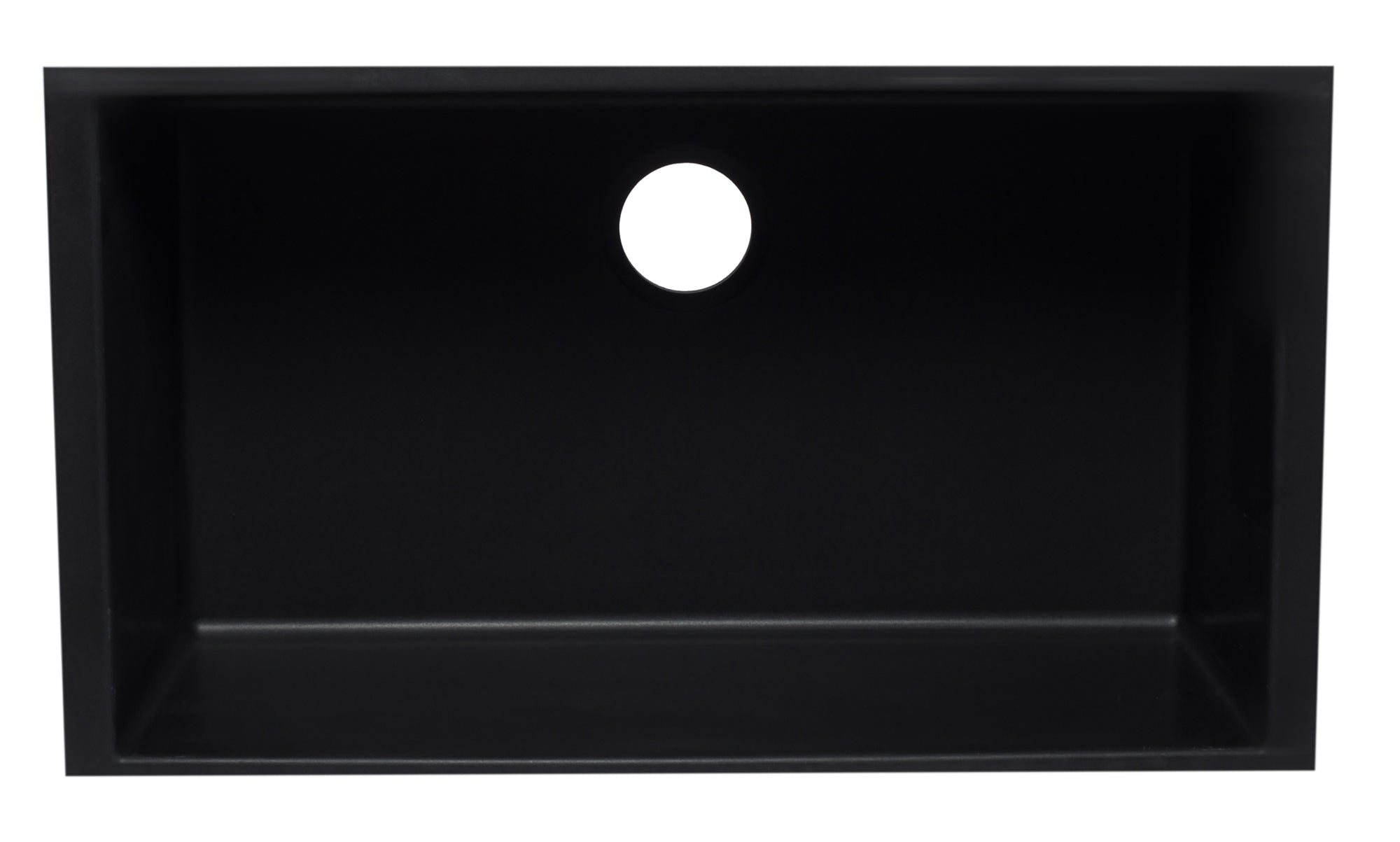 ALFI Black 33" Single Bowl Undermount Granite Composite Kitchen Sink, AB3322UM-BLA