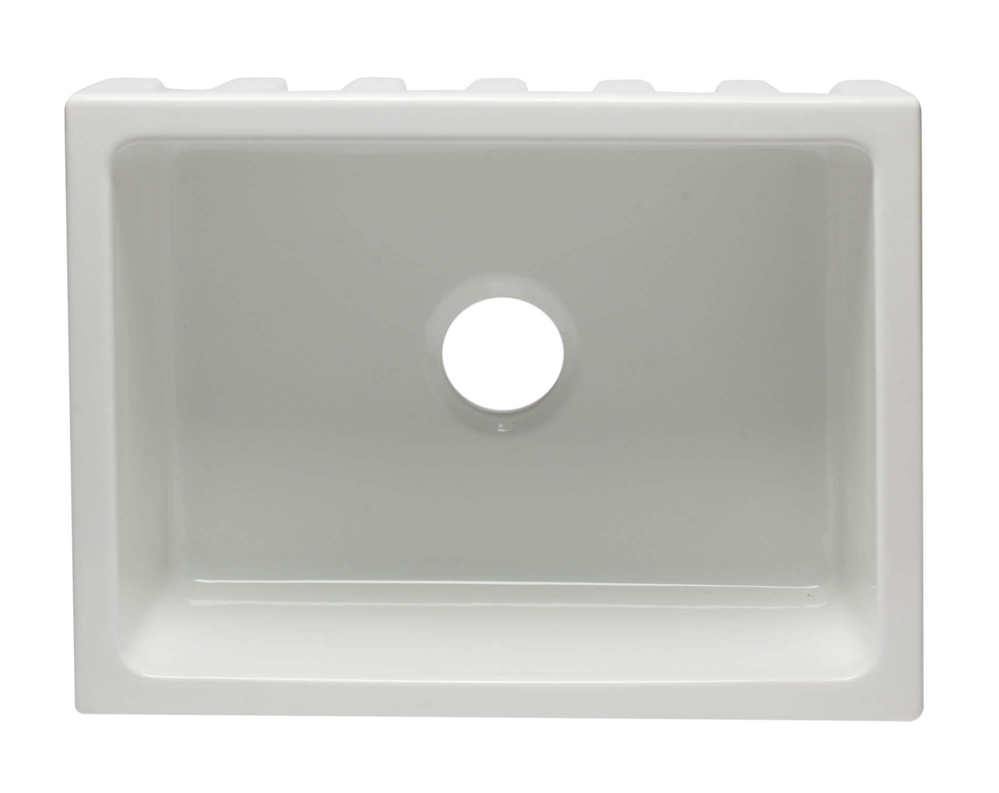 ALFI 24" Single Bowl Fireclay Farmhouse Apron Sink, White, Reversible, AB2418HS-W