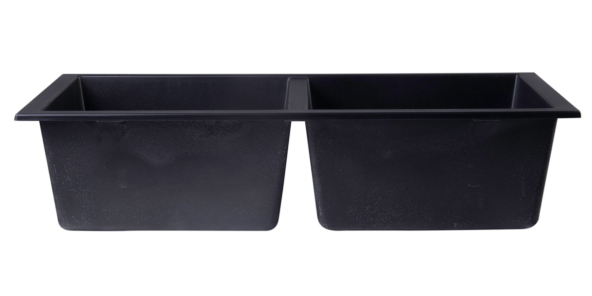 ALFI Black 34" Undermount Double Bowl Granite Composite Kitchen Sink, AB3420UM-BLA