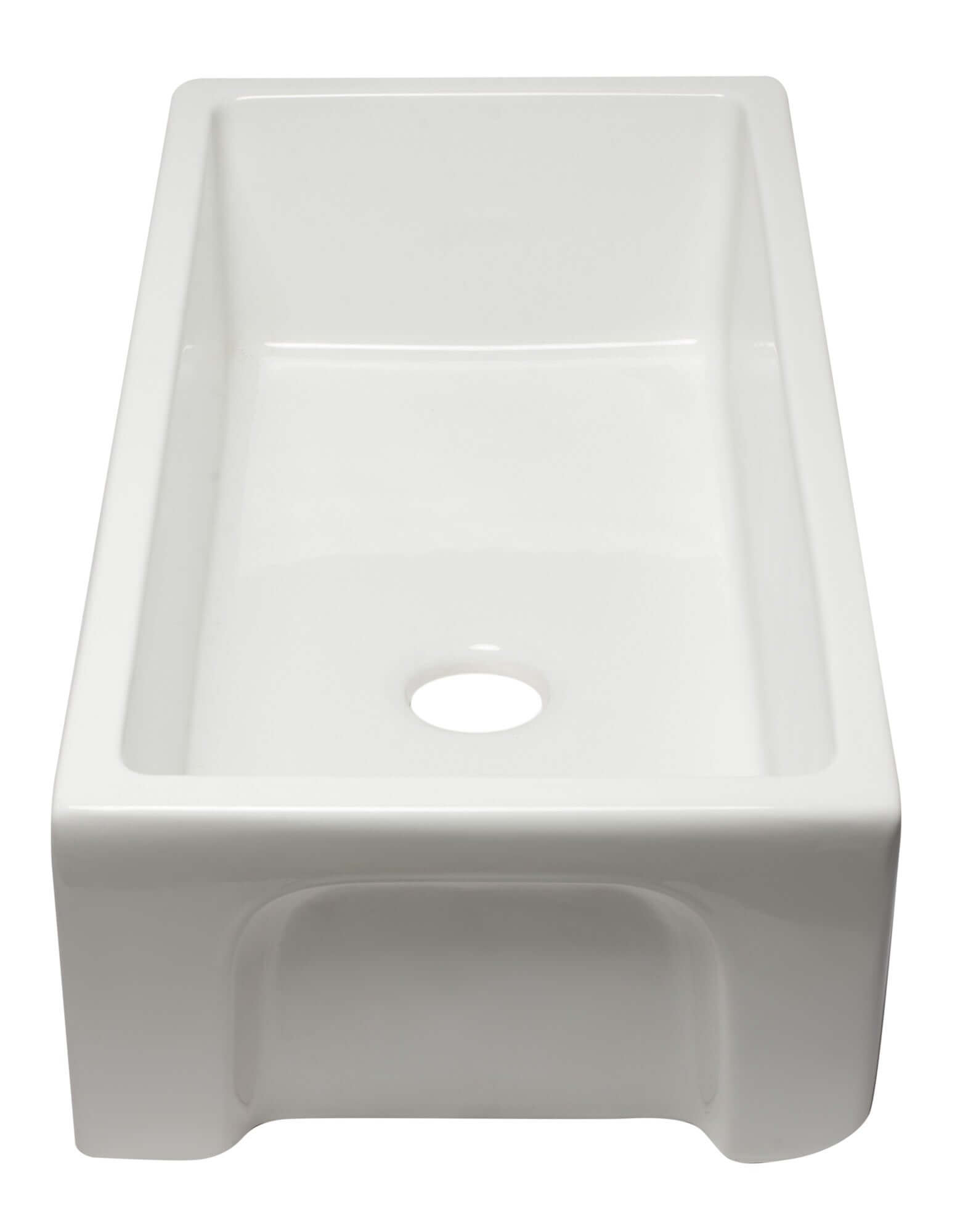 ALFI 36" Single Bowl Fireclay Farmhouse Kitchen Sink, White, Reversible, AB3618HS-W