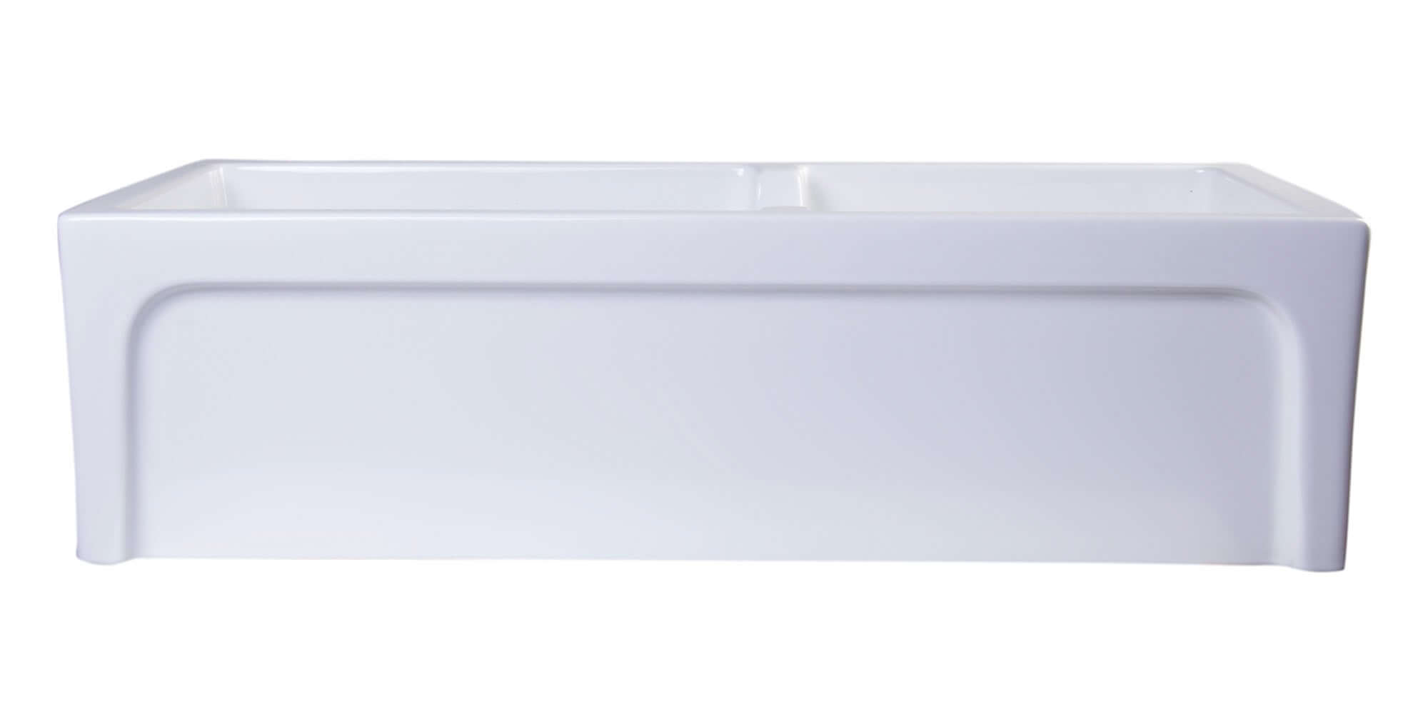 ALFI 36" Double Bowl Thick Wall Fireclay Farmhouse Apron Sink, White, AB3618ARCH-W