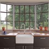 ALFI 26" Single Bowl Fireclay Farmhouse Apron Sink, White, Decorative, AB506-W