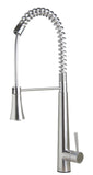ALFI Solid Stainless Steel Commercial Spring Kitchen Faucet with Pull Down Shower Spray, AB2039S