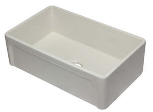 Alternate Image for ALFI 33" Single Bowl Fireclay Farmhouse Apron Sink, Biscuit, AB3320SB-B
