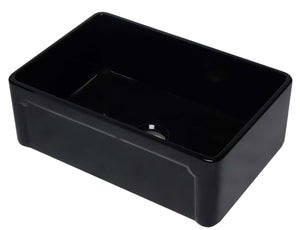 Alternate Image for ALFI 30" Single Bowl Fireclay Farmhouse Apron Sink, Black Gloss, AB3020SB-BG