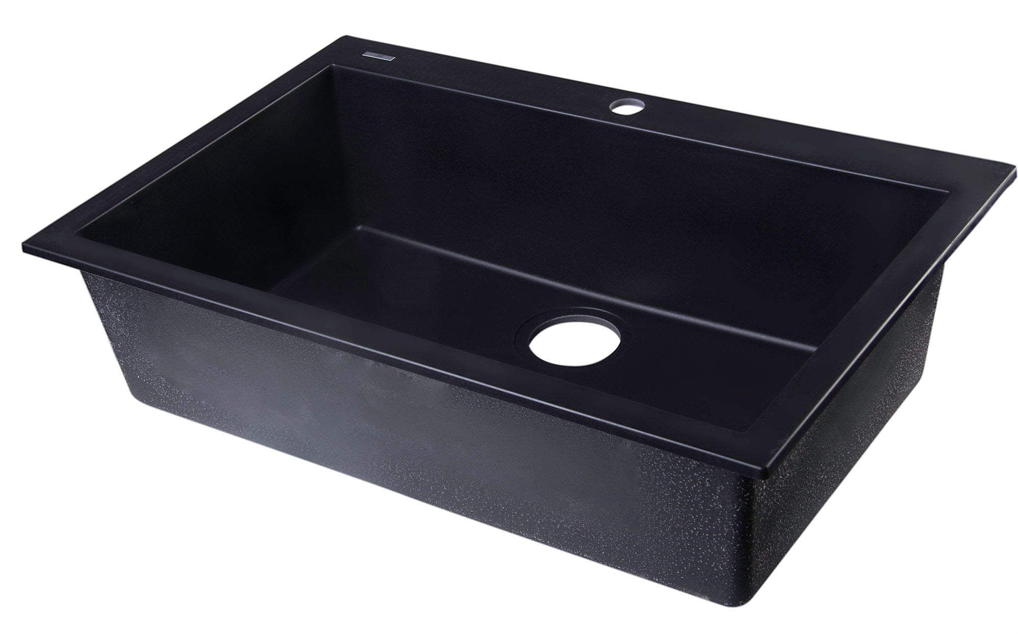ALFI Black 30" Drop-In Single Bowl Granite Composite Kitchen Sink, AB3020DI-BLA