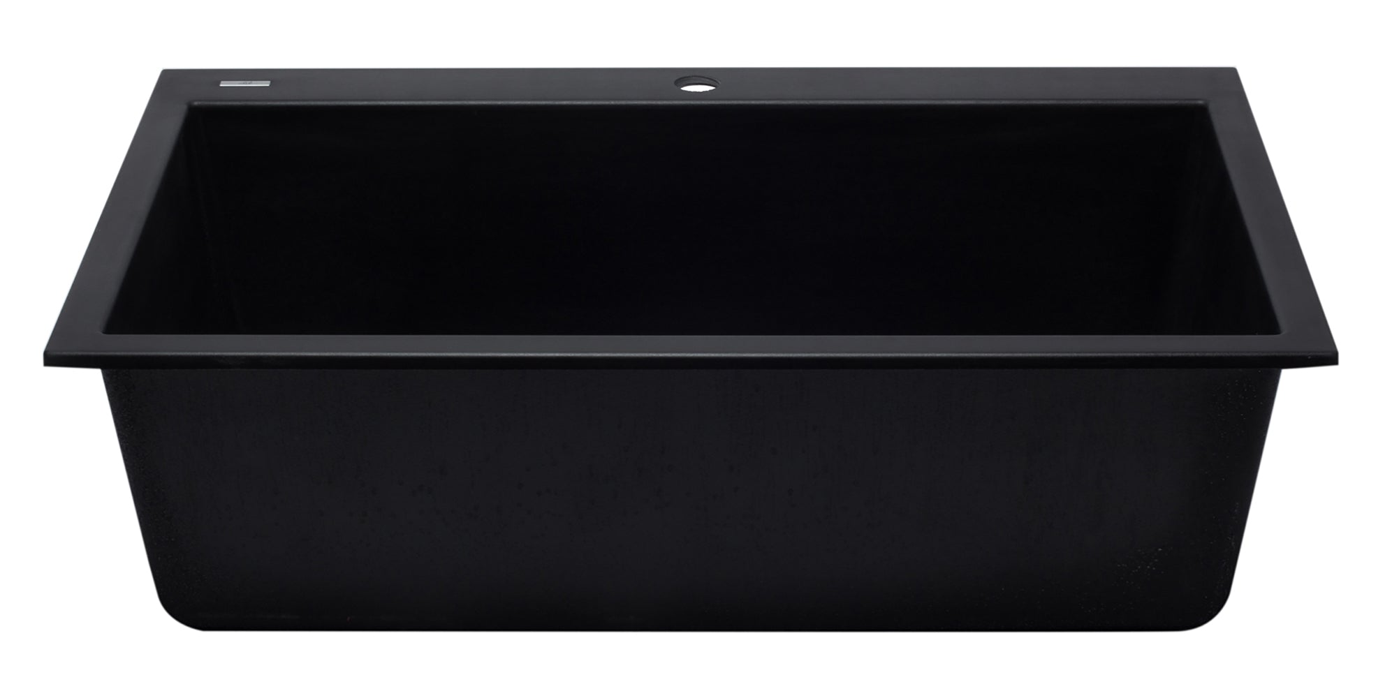 ALFI Black 33" Single Bowl Drop In Granite Composite Kitchen Sink, AB3322DI-BLA