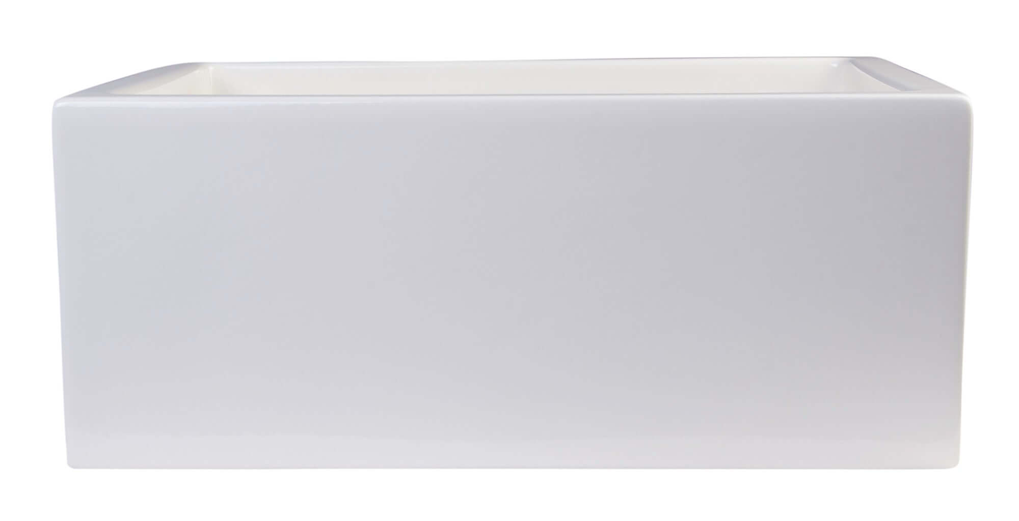 ALFI brand AB2418SB-B  24" Biscuit Smooth Thick Wall Fireclay Single Bowl Farmhouse Sink Flat