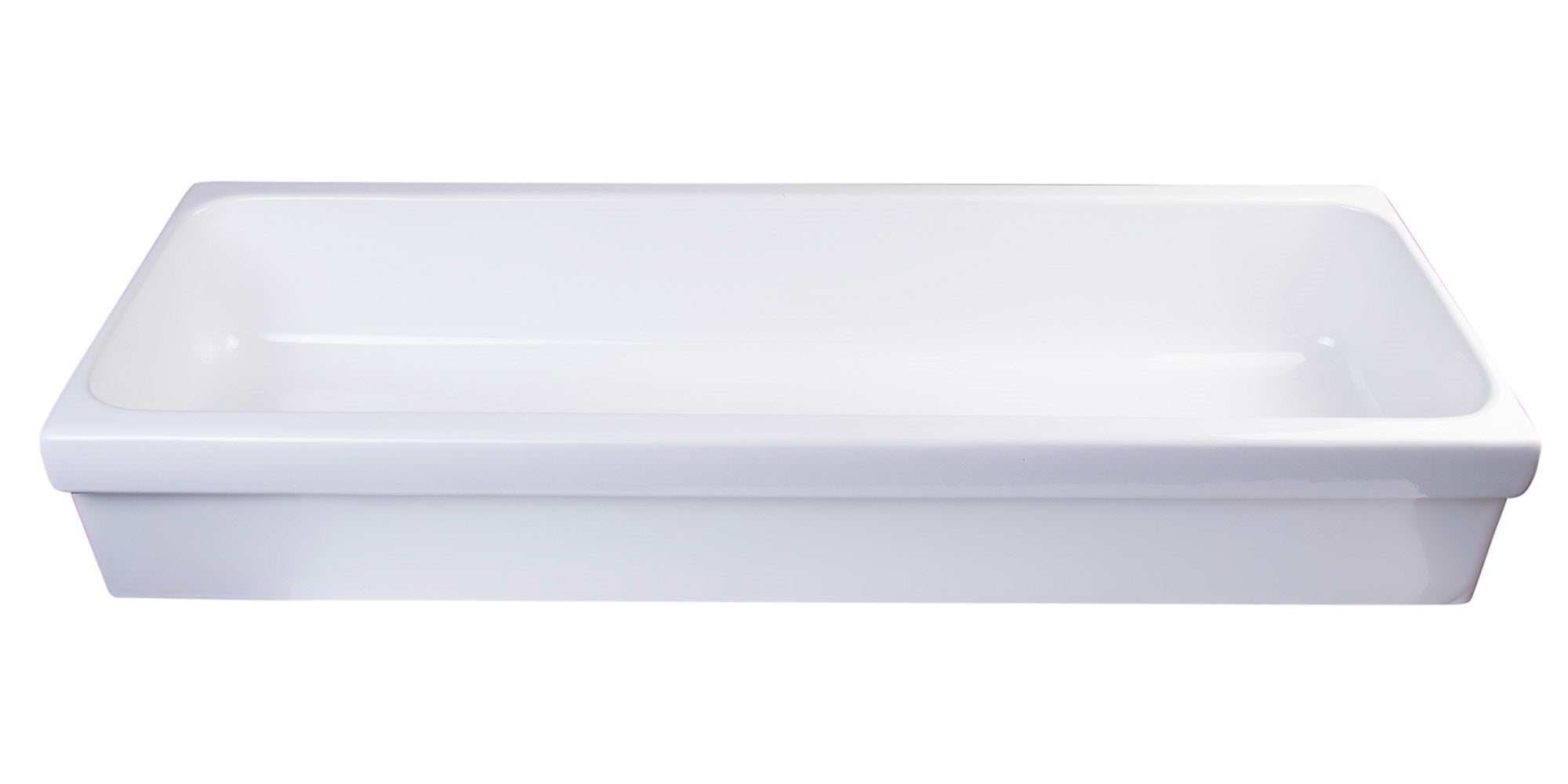ALFI 48" White Above Mount Fireclay Bath Trough Sink, AB48TR