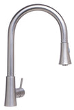 ALFI Solid Brushed Stainless Steel Pull Down Single Hole Kitchen Faucet, AB2034-BSS - The Sink Boutique