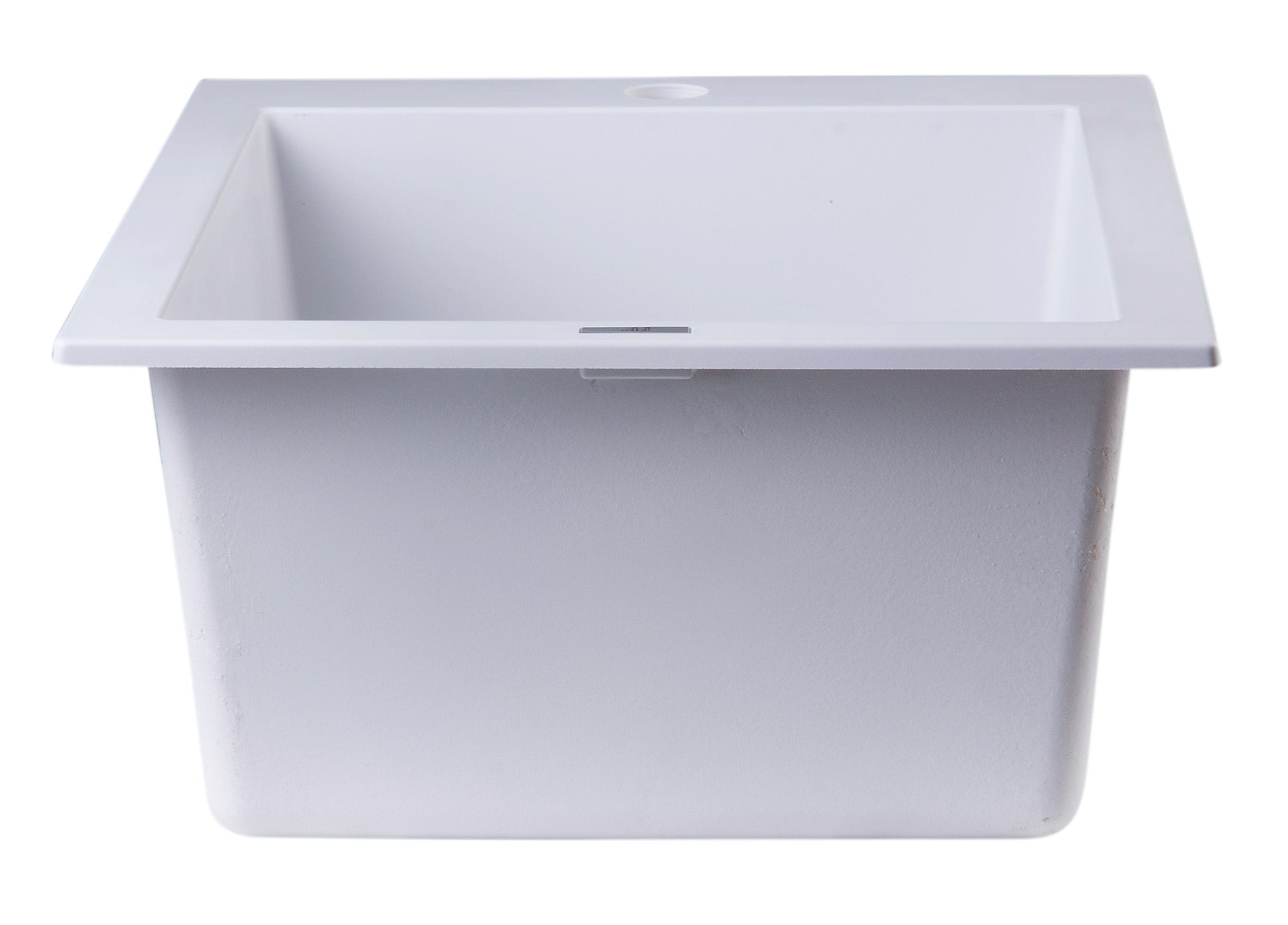 ALFI White 17" Drop-In Rectangular Granite Composite Kitchen Prep Sink, AB1720DI-W