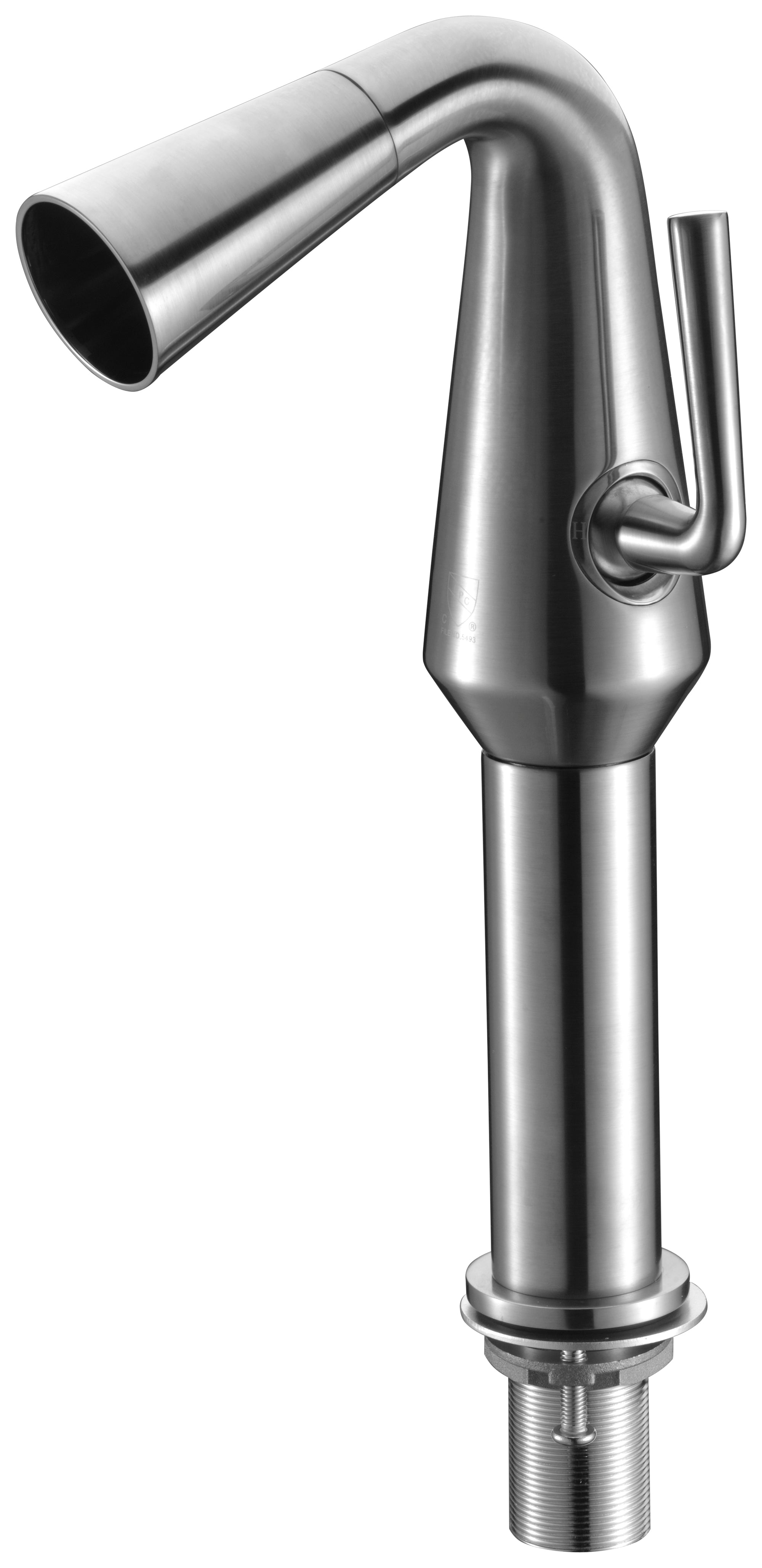 ALFI Brushed Nickel Single Hole Tall Cone Waterfall Bathroom Faucet, AB1792-BN