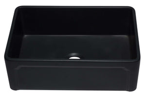 Alternate Image for ALFI 30" Single Bowl Fireclay Farmhouse Apron Sink, Black Matte, AB3020SB-BM