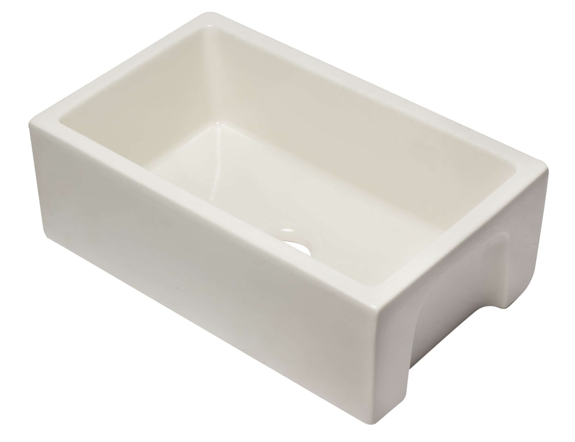 ALFI 30" Single Bowl Fireclay Farmhouse Apron Sink, Biscuit, Reversible, AB3018HS-B