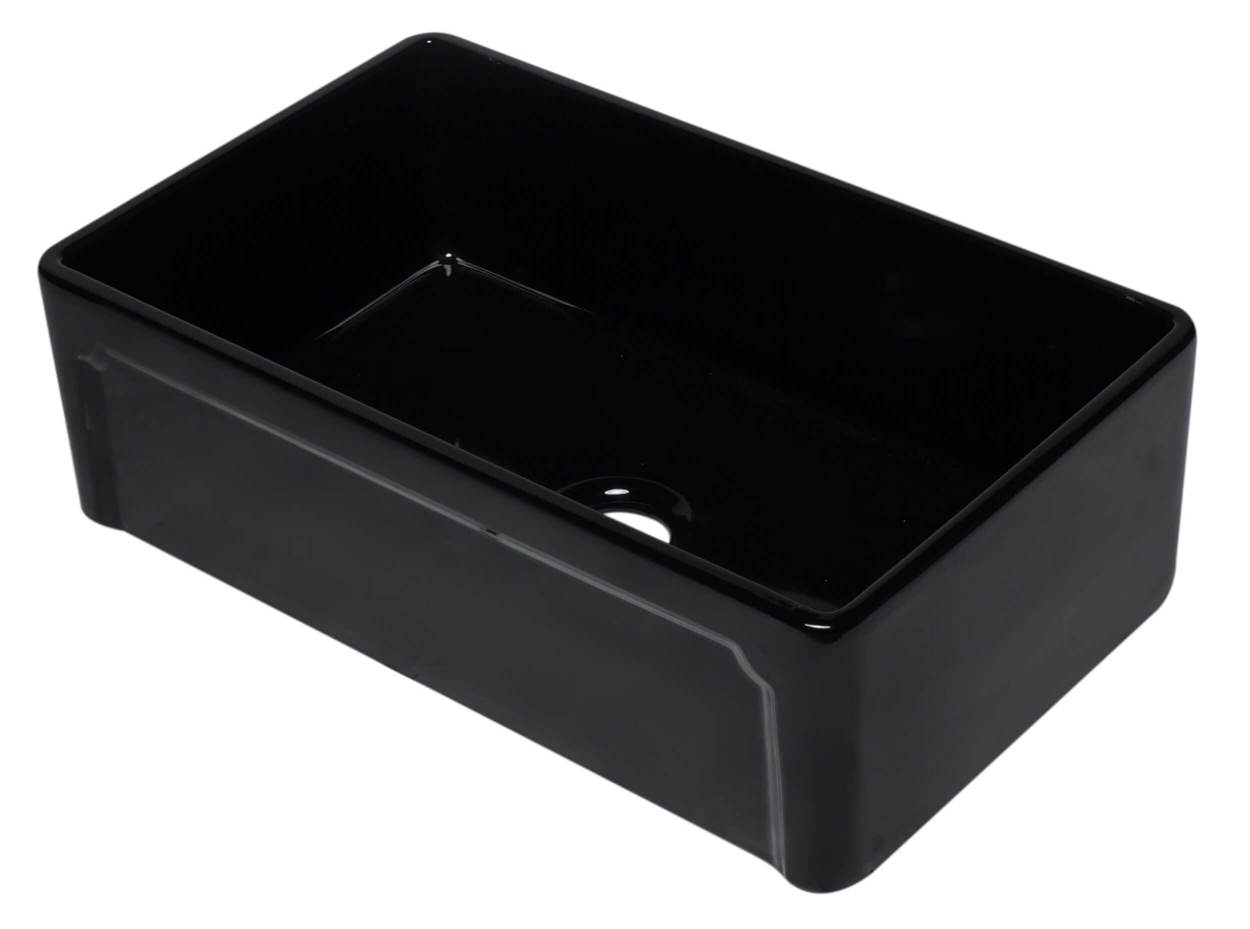 ALFI 33" Single Bowl Fireclay Farmhouse Apron Sink, Black Gloss, AB3320SB-BG - The Sink Boutique