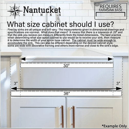 Nantucket Sinks Cape 36" Fireclay Farmhouse Sink, White, Yarmouth-36W - The Sink Boutique