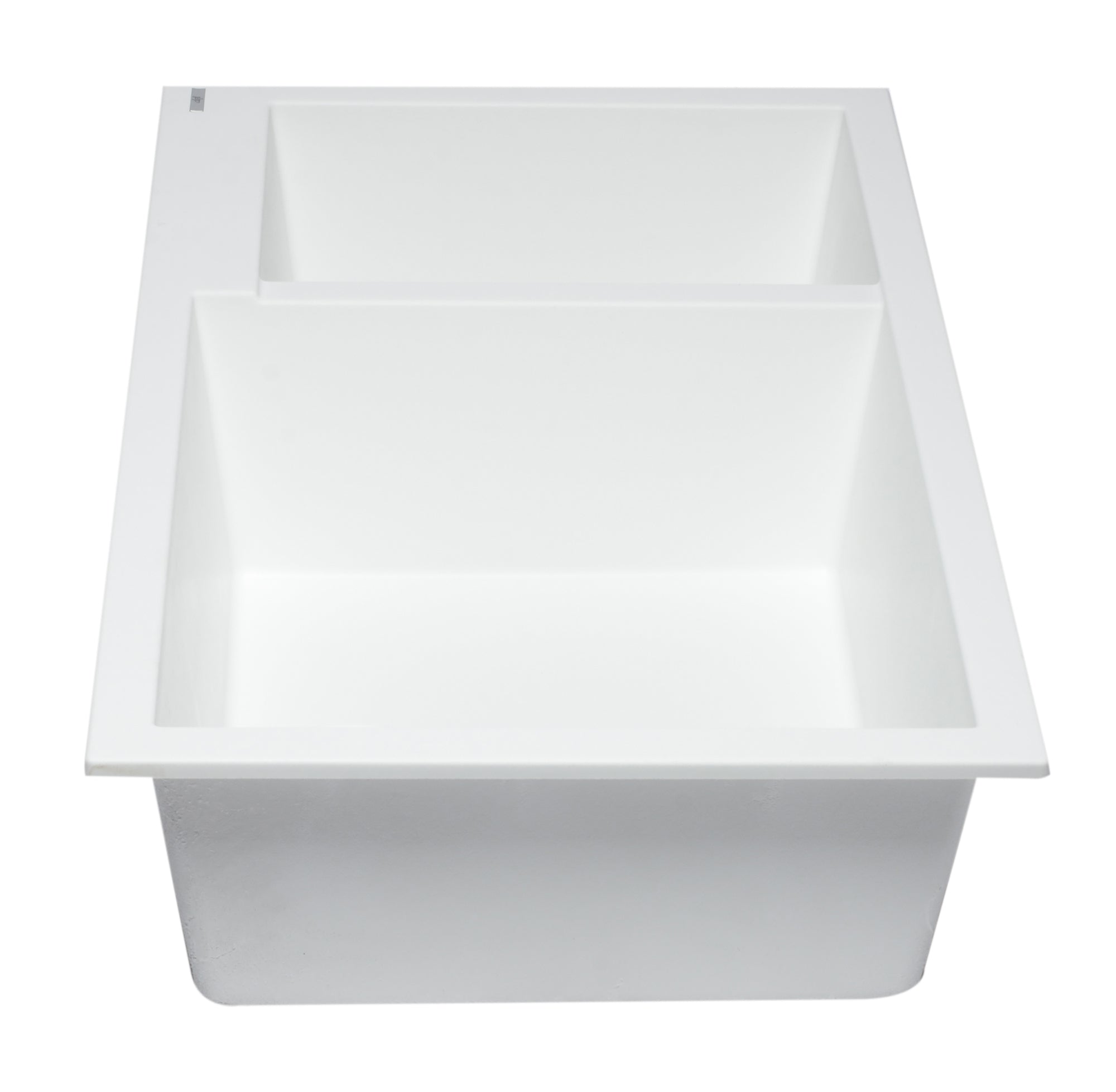 ALFI White 34" Double Bowl Undermount Granite Composite Kitchen Sink, AB3319UM-W
