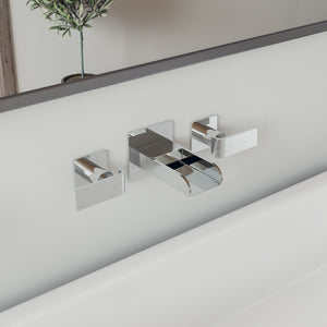 Alternate Image for ALFI Polished Chrome Widespread Wall Mounted Modern Waterfall Bathroom Faucet, AB1796-PC