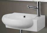ALFI Small White Wall Mounted Ceramic Bathroom Sink Basin, AB107