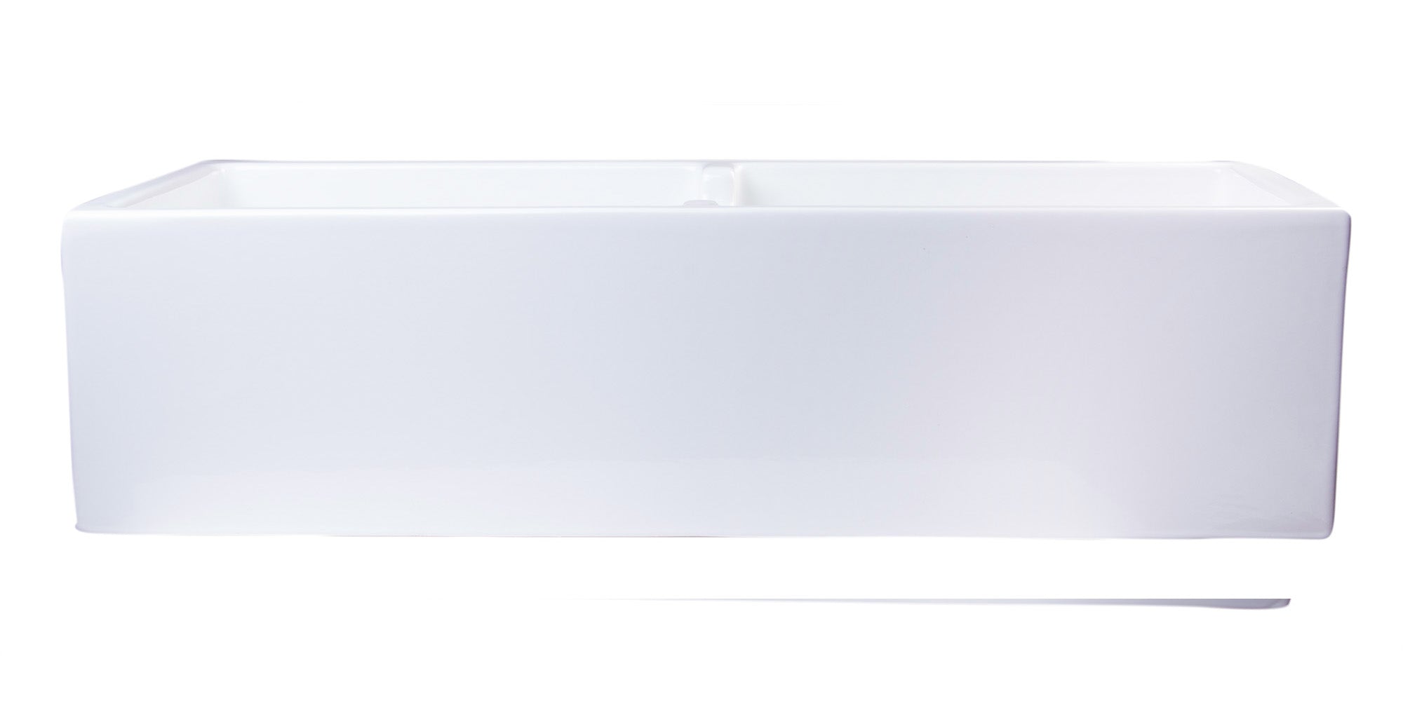 ALFI brand AB3918DB-W 39" White Smooth Apron Thick Wall Fireclay Double Bowl Farm Sink - The Sink Boutique