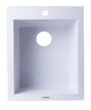 ALFI White 17" Drop-In Rectangular Granite Composite Kitchen Prep Sink, AB1720DI-W