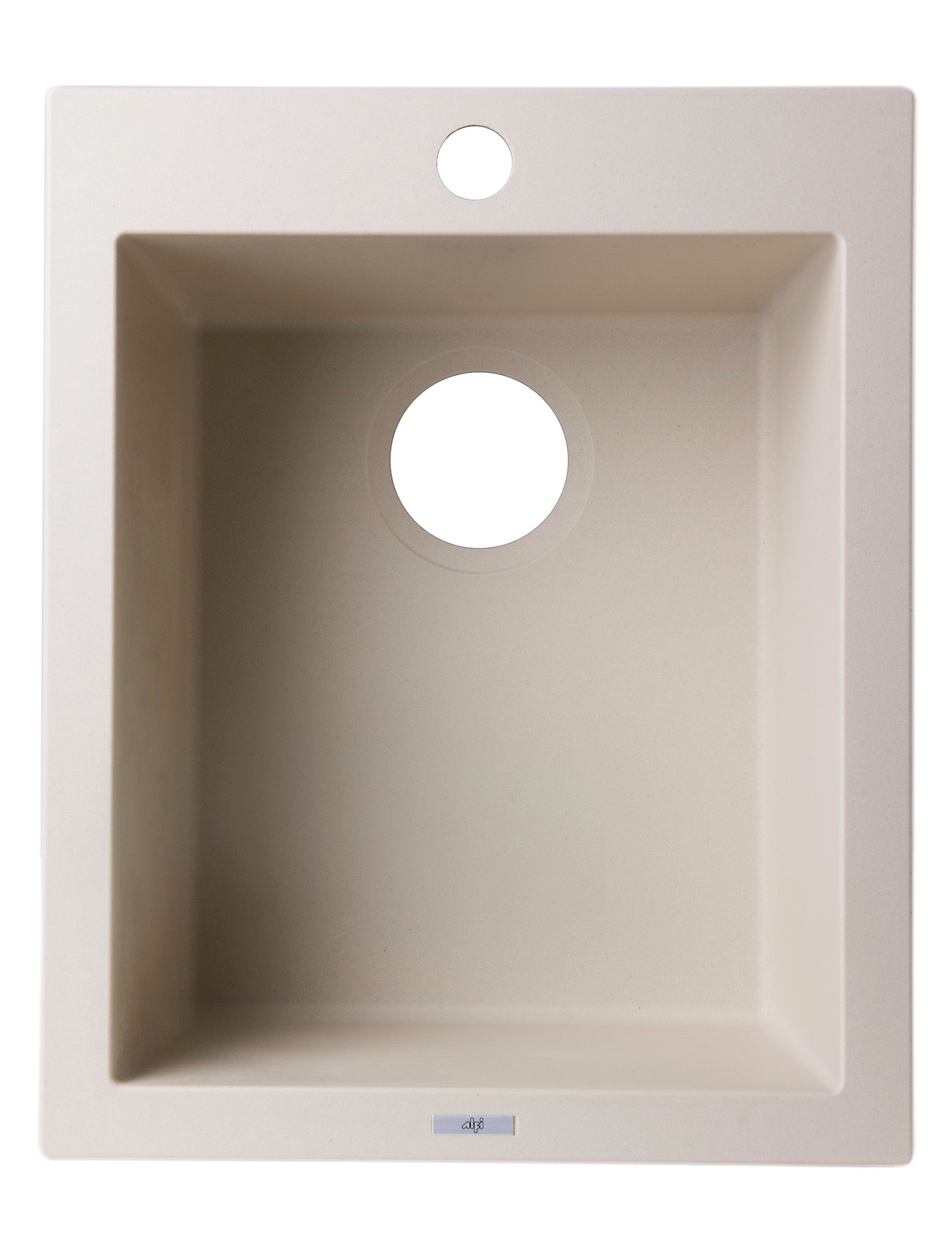 ALFI Biscuit 17" Drop-In Rectangular Granite Composite Kitchen Prep Sink, AB1720DI-B