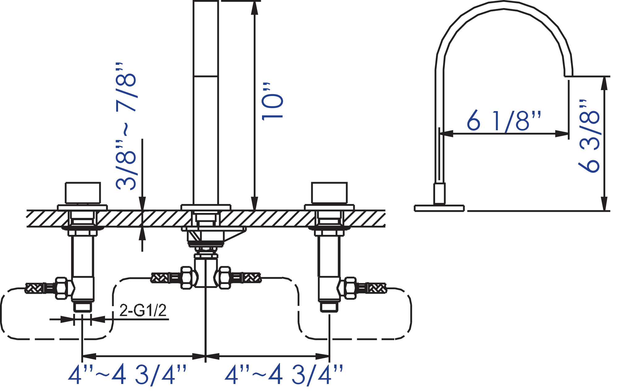 ALFI Brushed Nickel Gooseneck Widespread Bathroom Faucet, AB1336-BN - The Sink Boutique