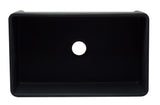 ALFI brand AB3320SB-BM 33 inch Black Reversible Single Fireclay Farmhouse Kitchen Sink Top