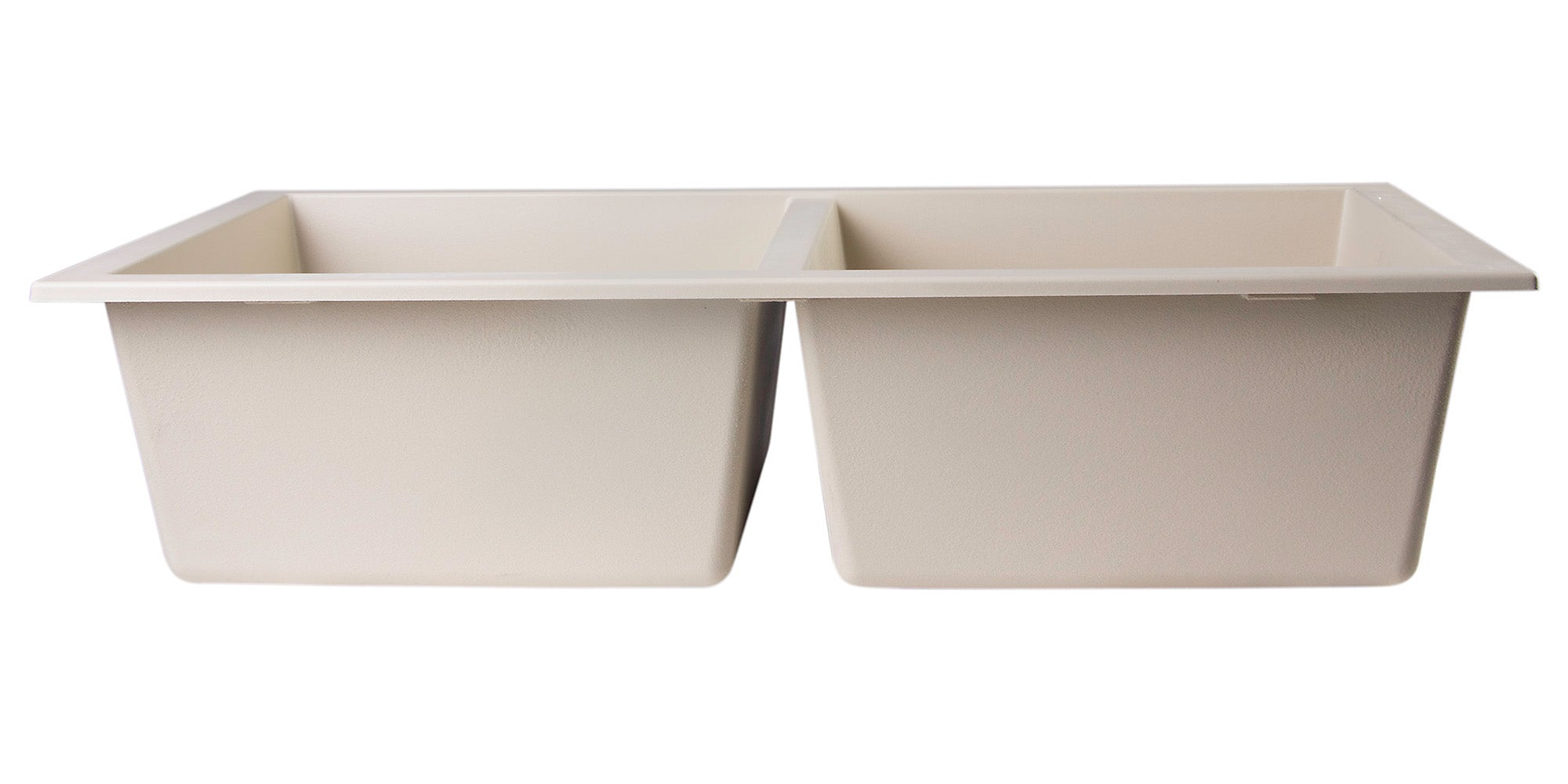 Alternate Image for ALFI Biscuit 34" Undermount Double Bowl Granite Composite Kitchen Sink, AB3420UM-B