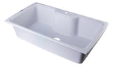 ALFI White 35" Drop-In Single Bowl Granite Composite Kitchen Sink, AB3520DI-W