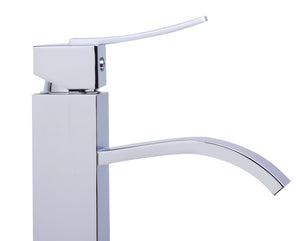 Alternate Image for ALFI Tall Polished Chrome Tall Square Body Curved Spout Single Lever Bathroom Faucet, AB1158-PC