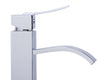 ALFI Tall Polished Chrome Tall Square Body Curved Spout Single Lever Bathroom Faucet, AB1158-PC