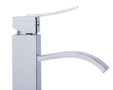 ALFI Tall Polished Chrome Tall Square Body Curved Spout Single Lever Bathroom Faucet, AB1158-PC - The Sink Boutique
