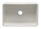 ALFI brand AB3020SB-W 30 inch White Reversible Single Fireclay Farmhouse Kitchen Sink Top