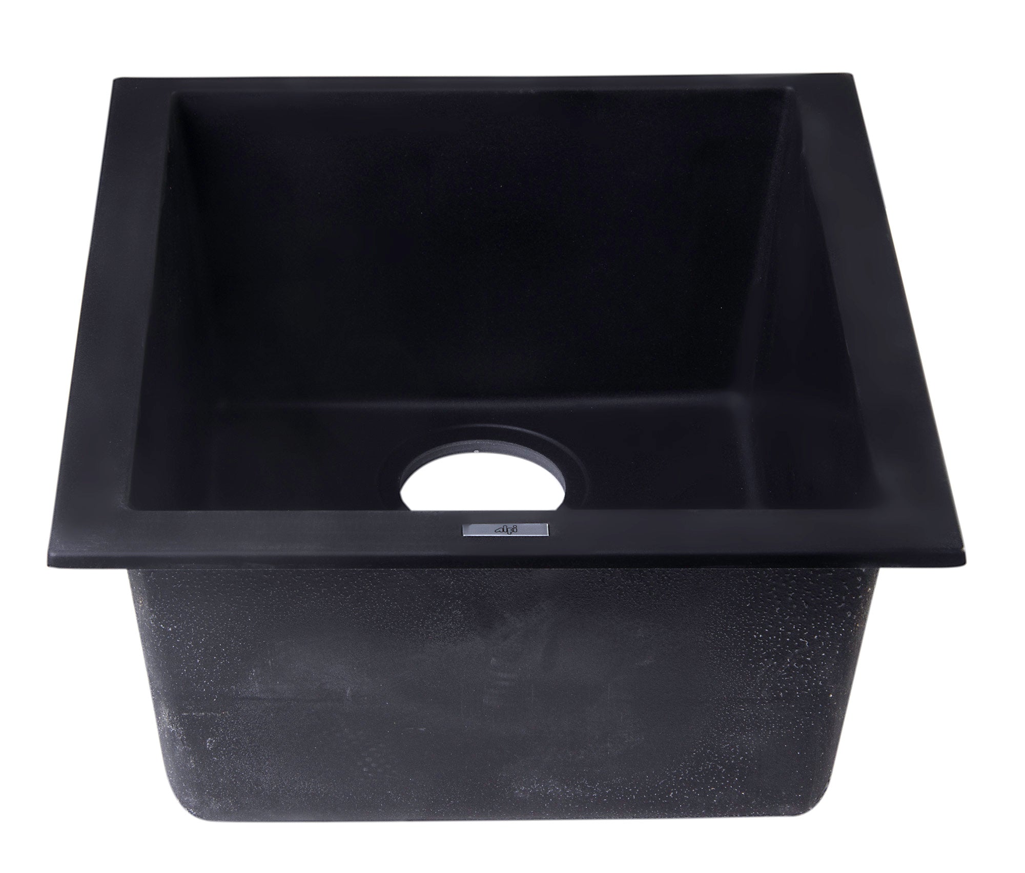 ALFI Black 17" Undermount Rectangular Granite Composite Kitchen Prep Sink, AB1720UM-BLA