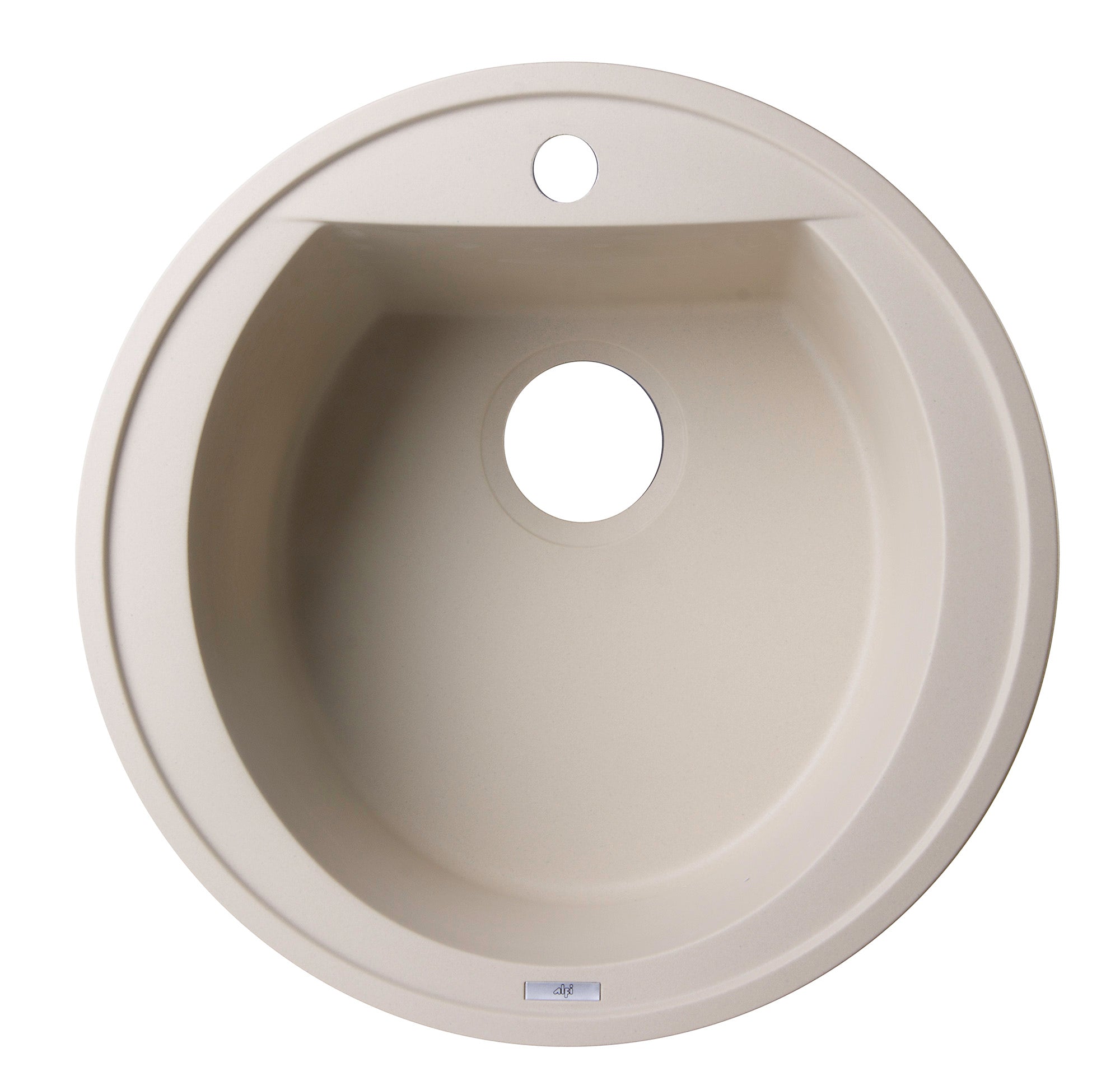 ALFI Biscuit 20" Drop-In Round Granite Composite Kitchen Prep Sink, AB2020DI-B