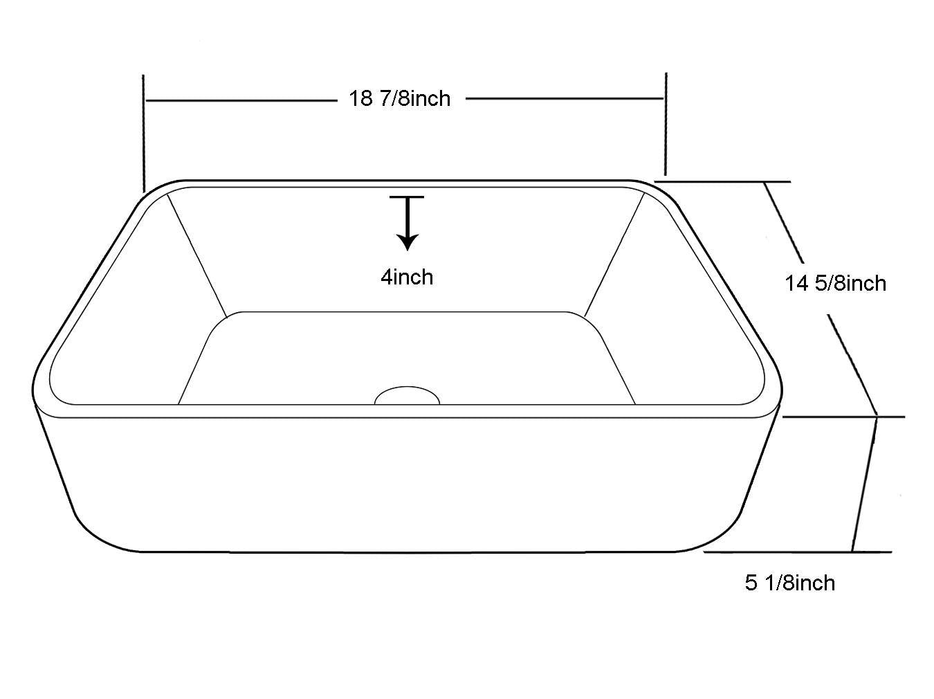 Dawn 19" Ceramic Vessel Sink, White, Rectangle, CASN109009A - The Sink Boutique
