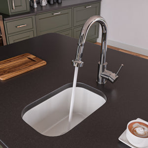 Alternate Image for ALFI brand AB1218 Small Rectangular Fireclay Undermount or Drop In Prep / Bar Sink