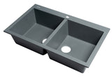 ALFI brand AB3420DI-T Titanium 34" Drop-In Double Bowl Granite Composite Kitchen Sink